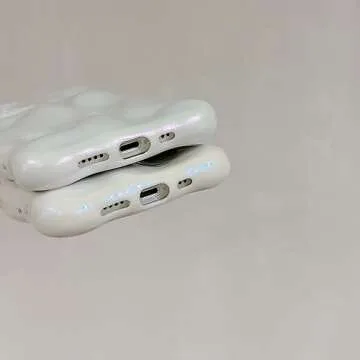 XIZYO for iPhone 14 Pro Case 6.1 Inch Cute Wave Pattern Aesthetic Phone Case 3D Curly Wavy Shape Plating Glitter Bling for Women Girls Soft Bumper Silicone Shockproof Case, Pearl Pink