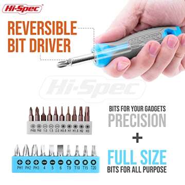 Hi-Spec DT40205R Complete Household Hand Tools, Blue Home DIY Tool Kit, 35pcs