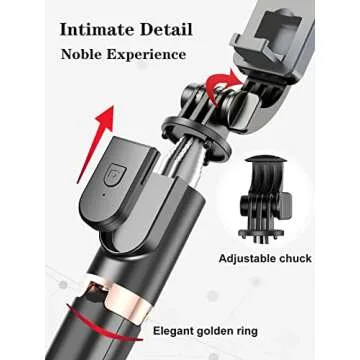 Selfie Stick Tripod with Wireless Remote, 46'' Cellphone Selfie Stick Tripod with LED Fill Light, for iPhone 16/15/14/14 pro/13/13 Pro/12/11/11 Pro/XS Max/XS/XR/X/8/7 and Android Smartphone(Upgrade)