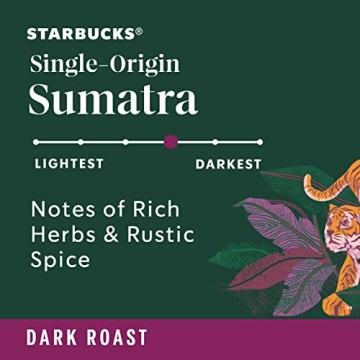 Starbucks Sumatra Dark Roast K-Cup Pods for Keurig, 60 Total