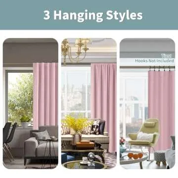 BGment Full Blackout Curtains with Thermal Insulation Liner Curtains 84 Inches Long, Rod Pocket and Back Tab Double Layer Room Darkening Window Curtain for Bedroom(52 x 84 Inch, 2 Panels, Pink)