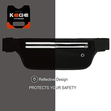 KEGE Reflective Running Belt Fanny Pack | Lightweight & Water Resistant
