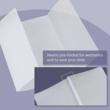 Vellum Paper 5x7 Pre-Folded - Goefun 120 Sheets Vellum Jackets for 5x7 Invitations 115GSM Translucent Paper for Invitations Wraps, Greeting Cards, Envelope Liners, Wedding, Baby Shower