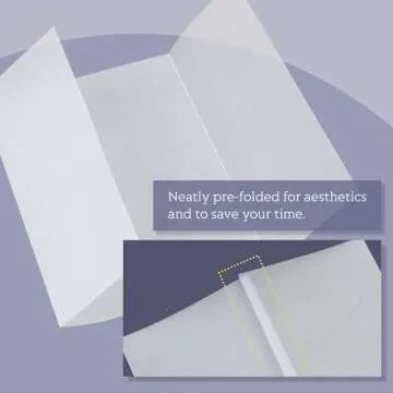 Vellum Paper 5x7 Pre-Folded - Goefun 120 Sheets Vellum Jackets for 5x7 Invitations 115GSM Translucent Paper for Invitations Wraps, Greeting Cards, Envelope Liners, Wedding, Baby Shower