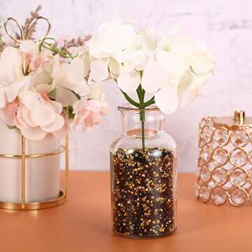 10000 Clear Wedding Table Scatter Confetti Crystals Acrylic Diamonds Rhinestones for Table Centerpiece Decorations Wedding Decorations Bridal Shower Decorations Vase Beads (Gold and Black, 4 mm)