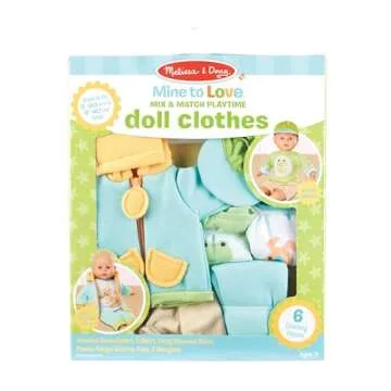 Melissa & Doug Mine to Love Mix & Match Playtime Doll Clothes for 12”-18” Unisex Dolls (6 pcs)
