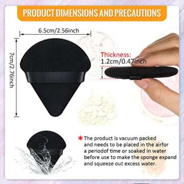 Meanplan 100 Pcs Powder Puff Face Soft Makeup Sponge Triangle Powder Puffs for Loose Velour Cosmetic...
