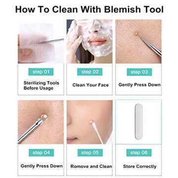 Pinkiou Blackhead Removers Comedone Pimple Popper Tool Acne Extractors Blemish Remover Ingrown Hair Tweezers Removal Kit Whitehead Remover Zit Treatment Skincare Tools for Face Nose, 8-in-1