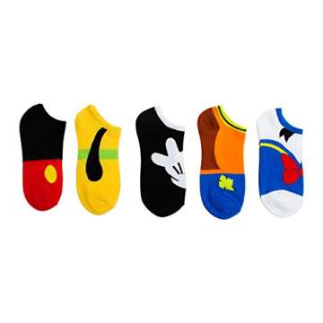 Disney Mickey Mouse Women's 5 Pack No Show Socks