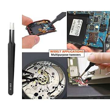 Precision Tweezers Set for Electronics, Crafting & Beauty