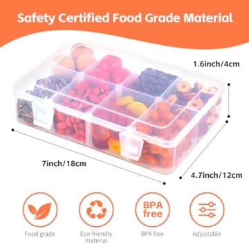 AQSXO 2 Pcs Kids Snack Box - 8 Compartments Meal Prep Containers