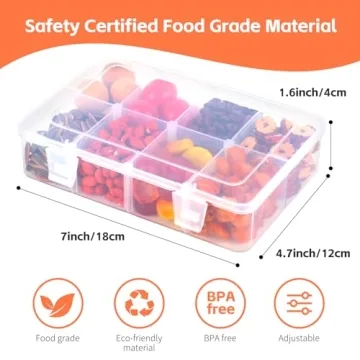 AQSXO 2 Pcs Kids Snack Box - 8 Compartments Meal Prep Containers