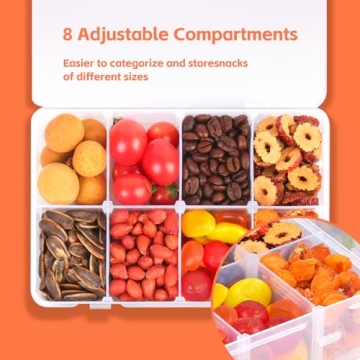 AQSXO 2 Pcs Kids Snack Box - 8 Compartments Meal Prep Containers