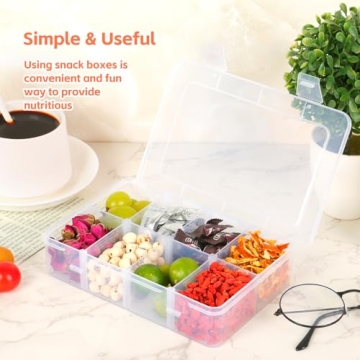AQSXO 2 Pcs Kids Snack Box - 8 Compartments Meal Prep Containers