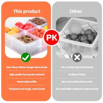 AQSXO 2 Pcs Kids Snack Box - 8 Compartments Meal Prep Containers