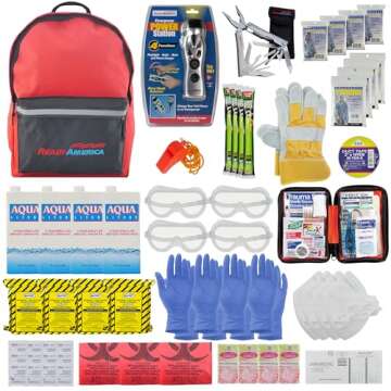 Ready America 72 Hour Deluxe Emergency Kit for 4 People - Ultimate Disaster Preparedness