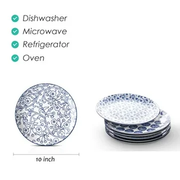 Selamica Porcelain Dinner Plates Set of 6 - Vibrant Designs