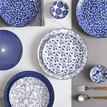 Selamica Porcelain Dinner Plates Set of 6 - Vibrant Designs