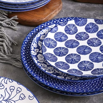 Selamica Porcelain Dinner Plates Set of 6 - Vibrant Designs