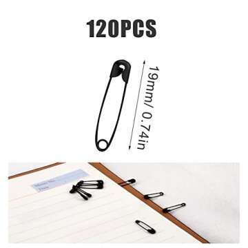 AIEX 120pcs Safety Pins, 19mm Mini Safety Pins for Clothes Metal Safety Pin for Clothing Sewing Hand...