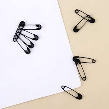 AIEX 120pcs Safety Pins, 19mm Mini Safety Pins for Clothes Metal Safety Pin for Clothing Sewing Handicrafts Jewelry Making (Black)