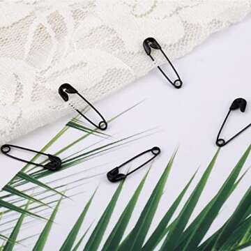 AIEX 120pcs Safety Pins, 19mm Mini Safety Pins for Clothes Metal Safety Pin for Clothing Sewing Handicrafts Jewelry Making (Black)