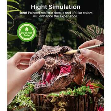 Geyiie Dinosaur Hand Puppets Toys for Boys, Play Dinosaur Toys Set for Kids Age 3-5 T-Rex Triceratops Puppet, Soft Dino Toys for Toddler Party Favor, 3 Pack