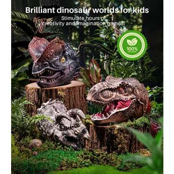 Geyiie Dinosaur Hand Puppets Toys for Boys, Play Dinosaur Toys Set for Kids Age 3-5 T-Rex Triceratops Puppet, Soft Dino Toys for Toddler Party Favor, 3 Pack