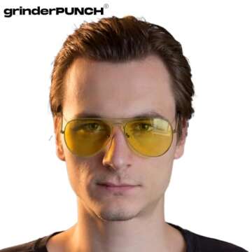 grinderPUNCH Night Vision Driving Sunglasses - Glare Reduction