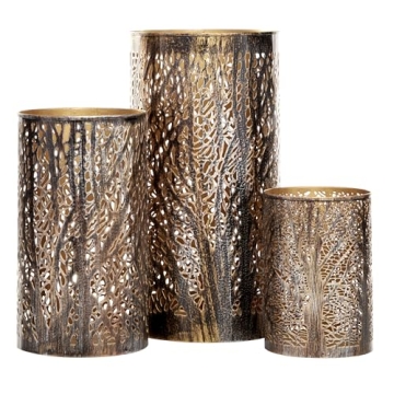 Deco 79 Bronze Candle Lantern Set of 3 - Elegant Home Decor