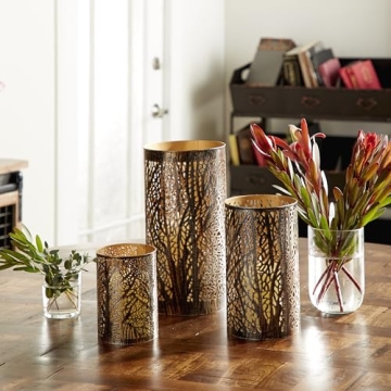 Deco 79 Bronze Candle Lantern Set of 3 - Elegant Home Decor