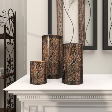 Deco 79 Bronze Candle Lantern Set of 3 - Elegant Home Decor