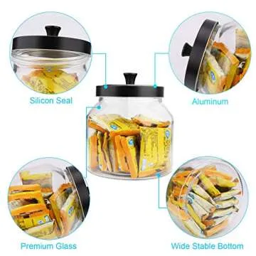 70oz Clear Glass Jars with Sealed Lids - Set of 4