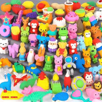 70 Pack Animal 3D Puzzle Mini Erasers - Fun School Supplies for Kids