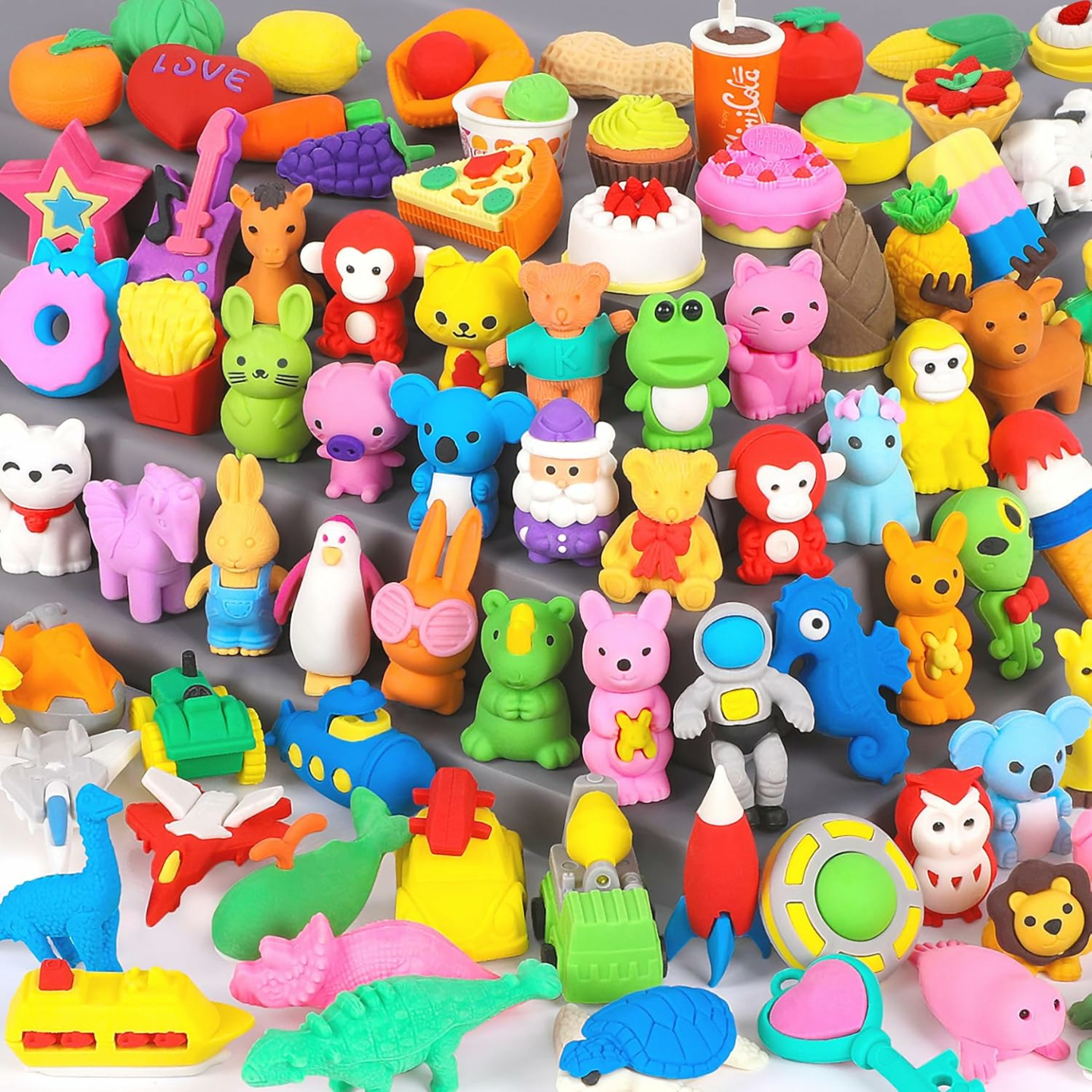 Animal 3D Puzzle Mini Erasers - 70 Pack for Kids