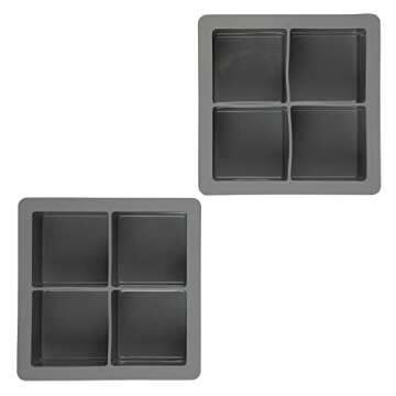 Tovolo Elements, Set of 2 Silicone Extra-Large Ice Cubes for Whiskey, Bourbon, Cocktails & More, BPA-Free & Dishwasher-Safe, XL Trays, Cool Gray