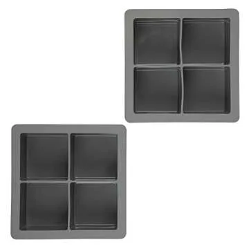 Tovolo Elements, Set of 2 Silicone Extra-Large Ice Cubes for Whiskey, Bourbon, Cocktails & More, BPA-Free & Dishwasher-Safe, XL Trays, Cool Gray