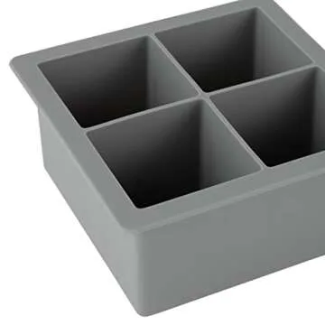 Tovolo Elements, Set of 2 Silicone Extra-Large Ice Cubes for Whiskey, Bourbon, Cocktails & More, BPA-Free & Dishwasher-Safe, XL Trays, Cool Gray