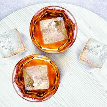 Tovolo Elements, Set of 2 Silicone Extra-Large Ice Cubes for Whiskey, Bourbon, Cocktails & More, BPA-Free & Dishwasher-Safe, XL Trays, Cool Gray