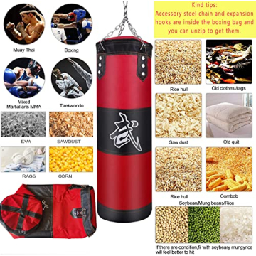 ZERUIDM Heavy Duty Punching Bag Set for MMA Karate Training
