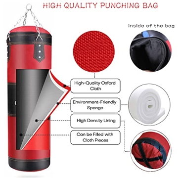 ZERUIDM Heavy Duty Punching Bag Set for MMA Karate Training