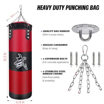 ZERUIDM Heavy Duty Punching Bag Set for MMA Karate Training