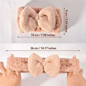 CEELGON Coral Fleece Makeup Headband - Pack of 4
