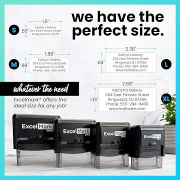 ExcelMark Custom Rubber Stamp – Clean & Easy Stamping – Personalized Self-Inking Stamp (Medium)