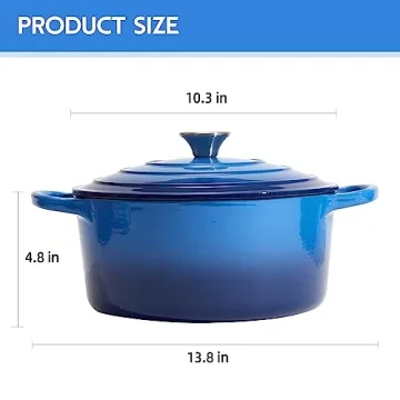 Alathote Enameled Cast Iron Dutch Oven for Cooking