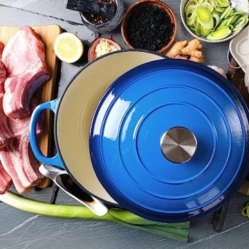 Alathote Enameled Cast Iron Dutch Oven for Cooking