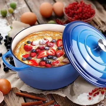 Alathote Enameled Cast Iron Dutch Oven for Cooking