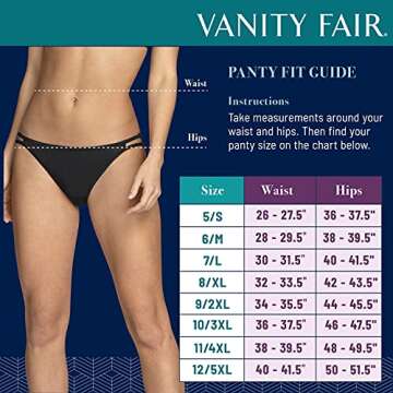 Vanity Fair womens Smoothing Comfort Panties With Rear Lift Briefs, Seamless - White, 8 US