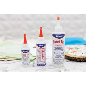 Three-Pack Beacon Fabri-Tac Permanent Adhesive, 8 Ounce