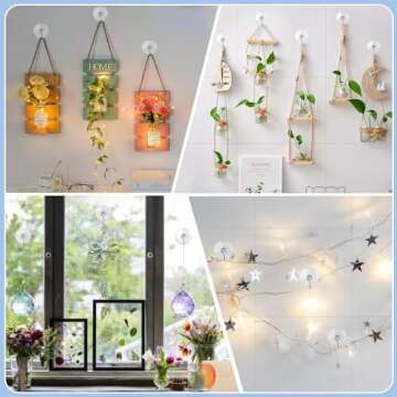 HangerSpace Suction Cup Hooks, 2.5 Inches Clear Suction Cups with Metal Hooks Large Suction Cup for ...